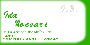 ida mocsari business card